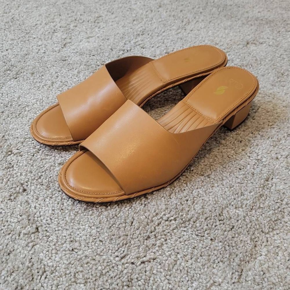 Franco Sarto Alden Heeled Mule Cognac Women's Size 11